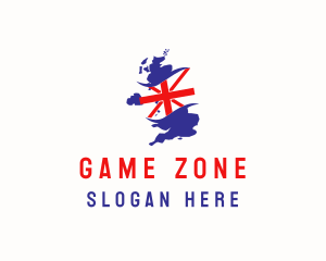 United Kingdom Flag Map Logo