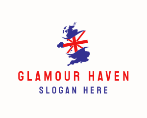 United Kingdom Flag Map logo