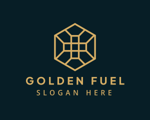 Golden Hexagon Cross logo design