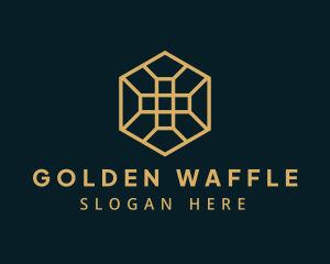 Golden Hexagon Cross logo design