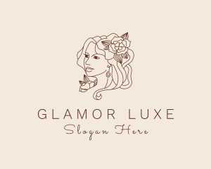 Gold Floral Luxe Beautiful logo design