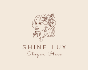 Gold Floral Luxe Beautiful logo design