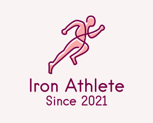 Monoline Running Athlete logo design