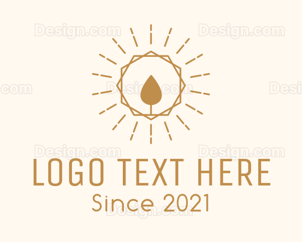 Sunburst Candle Flame Decor Logo