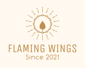 Sunburst Candle Flame Decor logo design