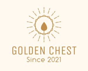 Sunburst Candle Flame Decor logo design