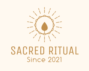 Sunburst Candle Flame Decor logo design