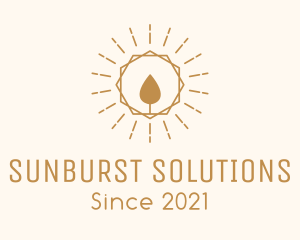 Sunburst Candle Flame Decor logo design