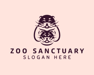 Cute Otter Wildlife Zoo logo design