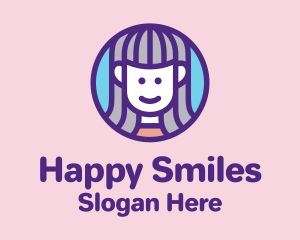 Cute Smiling Girl logo design