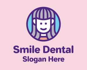 Cute Smiling Girl logo design