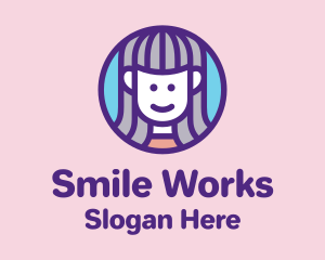 Cute Smiling Girl logo design