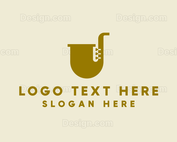 Simple Brass Saxophone Logo