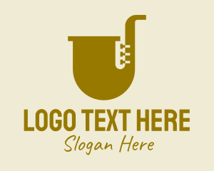 Saxophone - Simple Brass Saxophone logo design