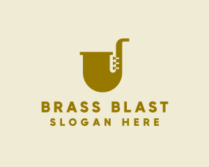 Simple Brass Saxophone   logo design