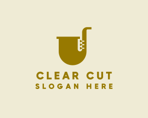 Simple Brass Saxophone   logo design