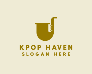 Simple Brass Saxophone   logo design