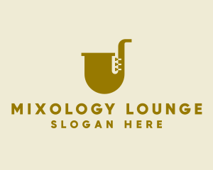 Simple Brass Saxophone   logo design