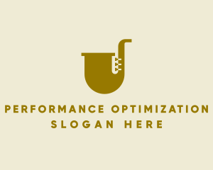 Simple Brass Saxophone   logo design