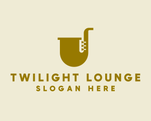 Simple Brass Saxophone   logo design