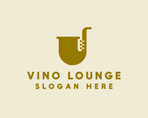 Simple Brass Saxophone   logo design