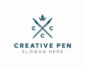 Crown Ballpoint Pen logo design