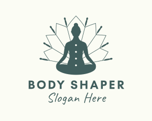 Yoga Acupuncture Needles logo design