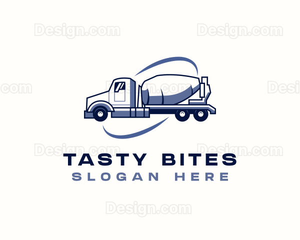 Concrete Mixer Construction Truck Logo