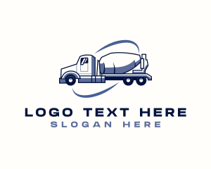 Concrete Mixer Construction Truck Logo