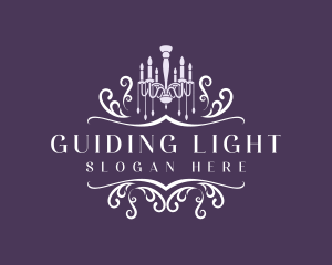 Luxury Candle Chandelier logo design