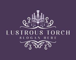 Luxury Candle Chandelier logo design