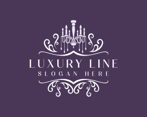 Luxury Candle Chandelier logo design