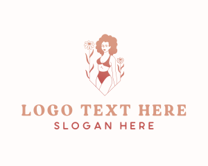 Woman Bikini Flower logo