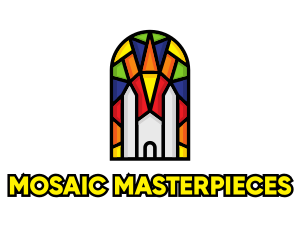 Colorful Mosaic Church logo design