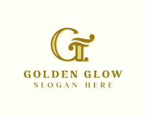 Golden Letter G Business logo design