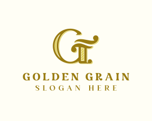 Golden Letter G Business logo design