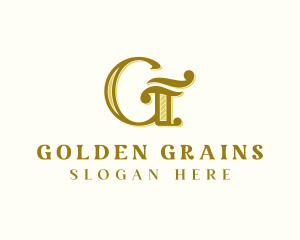 Golden Letter G Business logo design