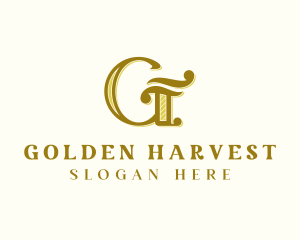 Golden Letter G Business logo design