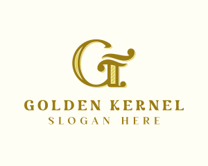 Golden Letter G Business logo design