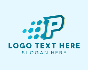 Modern Tech Letter P logo