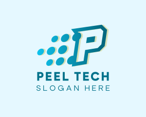 Modern Tech Letter P logo design