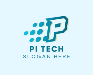 Modern Tech Letter P logo design