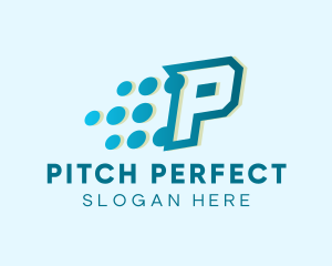 Modern Tech Letter P logo design