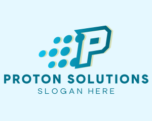 Modern Tech Letter P logo design