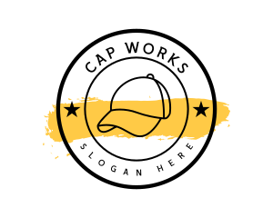 Hipster Baseball Cap Badge logo design