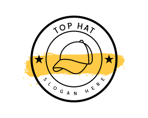 Hipster Baseball Cap Badge logo design