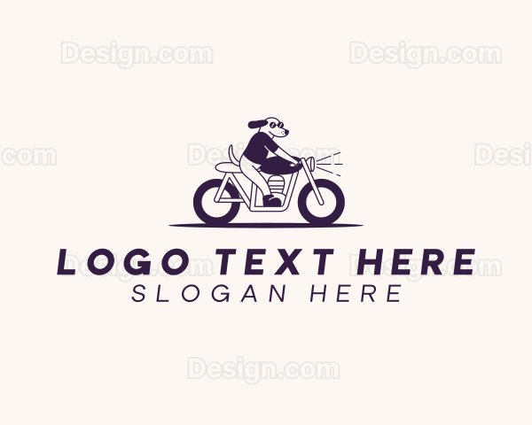 Riding Motorcycle Dog Logo