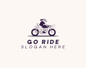 Riding Motorcycle Dog logo design