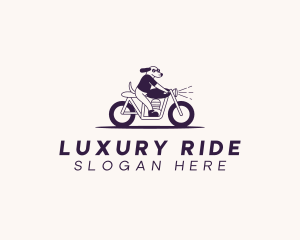 Riding Motorcycle Dog logo design