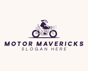 Riding Motorcycle Dog logo design